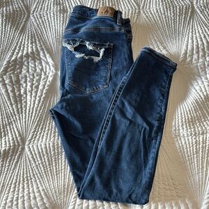 Distressed Blue Jeans